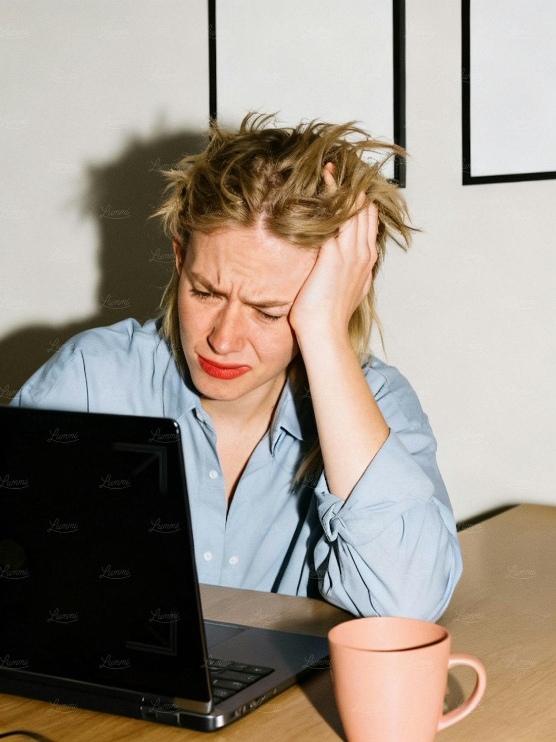 A person looks overwhelmed by the sheer volume of search results when trying to find ways to make money online, symbolizing the challenge of separating legitimate opportunities from noise.